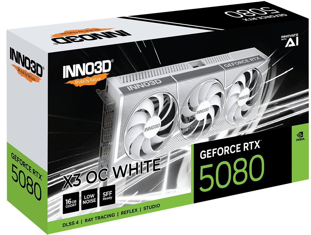INNO3D GeForce RTX™5080 X3 OC WHITE 16GB GDDR7 Graphics Card | N50803 - 16D7X - 17605211 - 8886307700179 - Vektra Computers LLC INNO3D GeForce RTX™5080 X3 OC WHITE 16GB GDDR7 Graphics Card | N50803 - 16D7X - 17605211 - 8886307700179 - Vektra Computers LLC